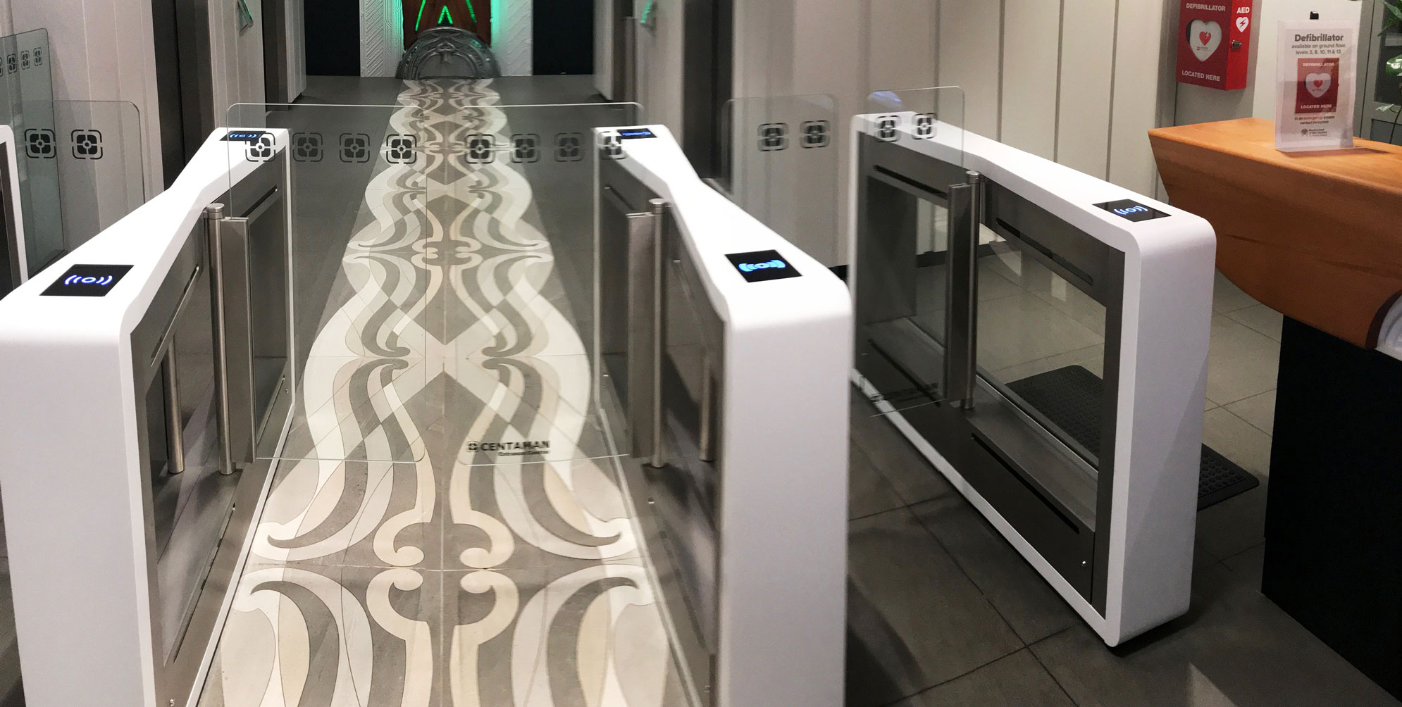 Ngā pūtake (floor tiles) in main RBNZ foyer