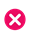 Pink cross icon on transparent background