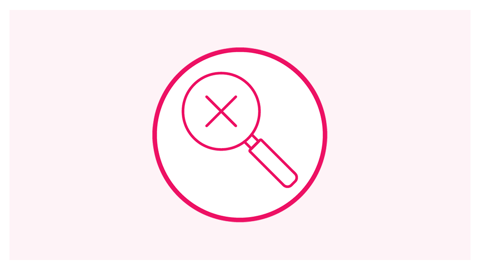 Magnifying glass with cross icon
