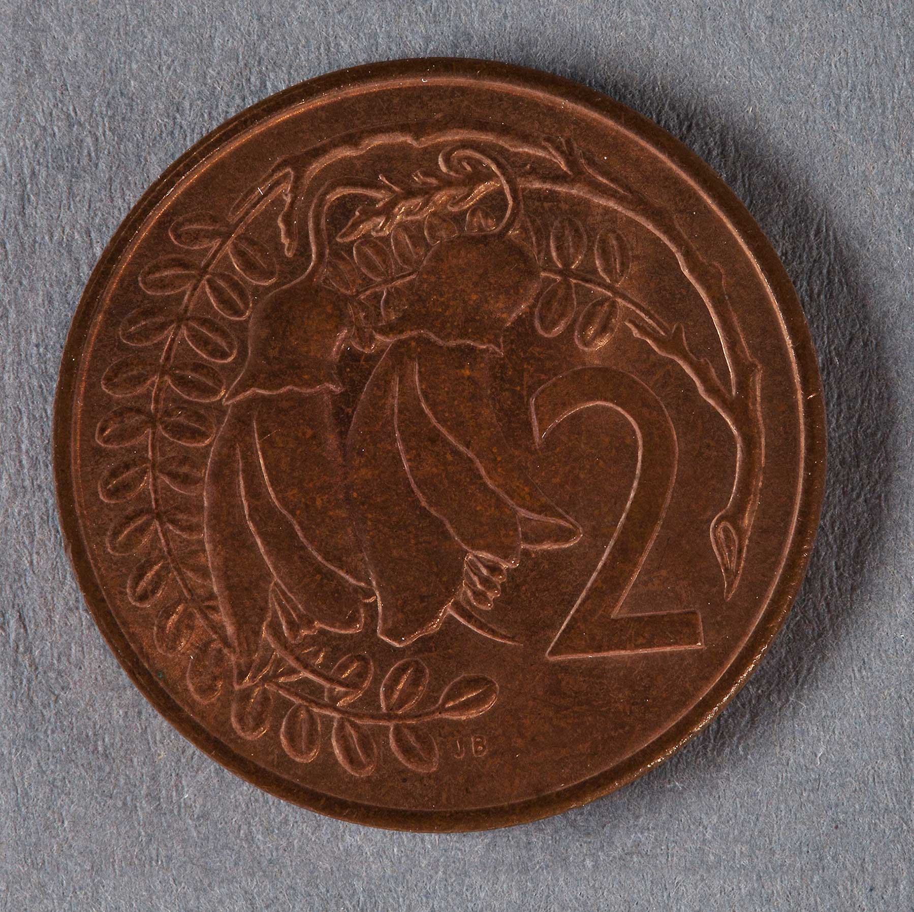1967 2 cent 'mule' showing the New Zealand reverse ('tail')