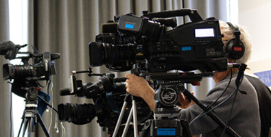 Cameras at the FSR media conference
